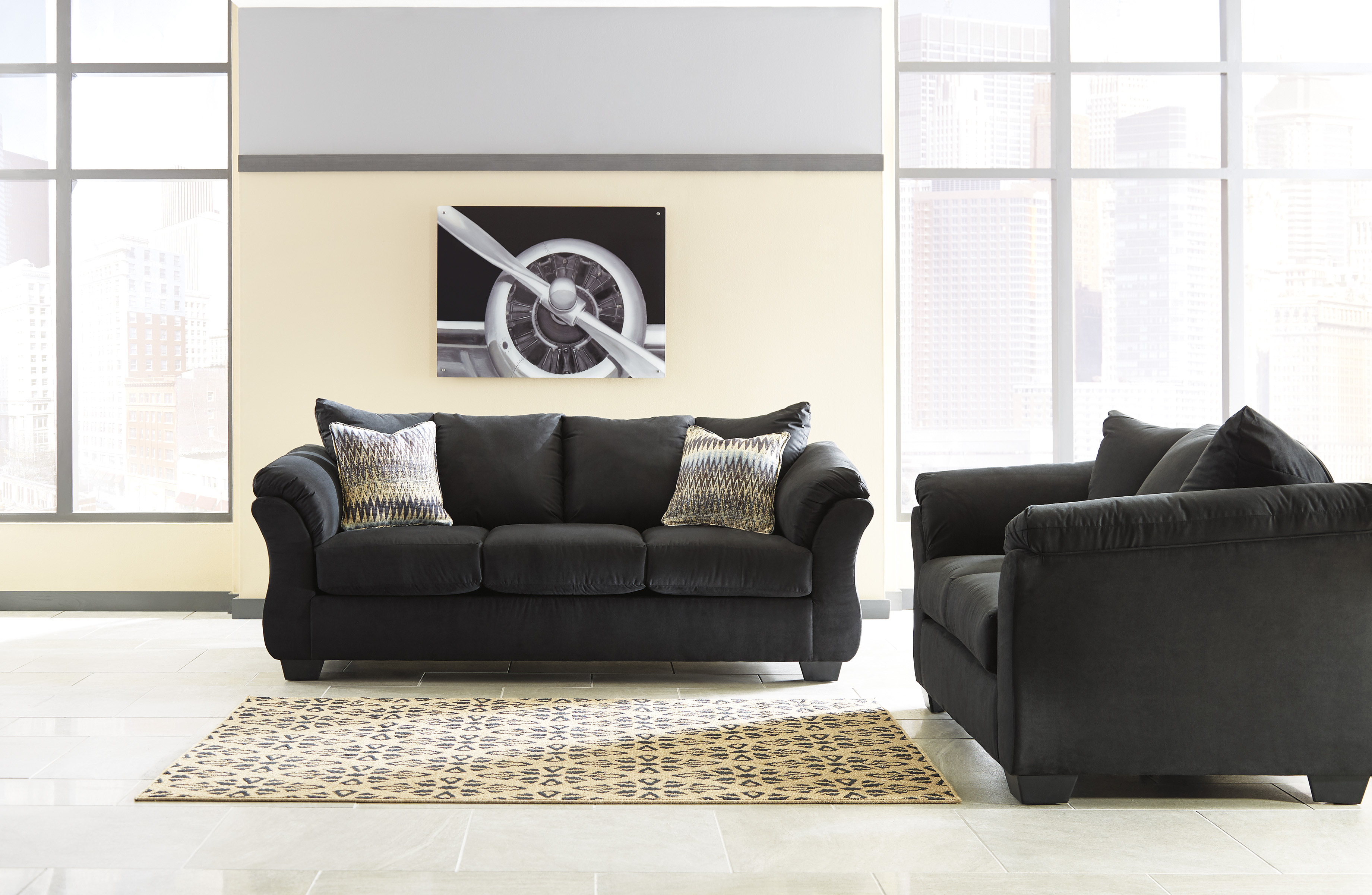 Majik | Darcy Black Sofa and Loveseat | Rent To Own Furniture in Pennsylvania