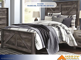 Ashley Wynnlow Gray Bed (Queen Crossbuck Poster)