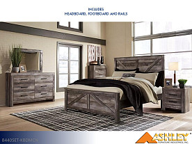 Ashley Wynnlow Gray Bedroom Set (King Bed with Dresser, Mirror, Chest, Nightstand)