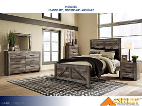 Ashley Wynnlow Gray Bedroom Set (Queen Bed with Dresser, Mirror, Chest, Nightstand)