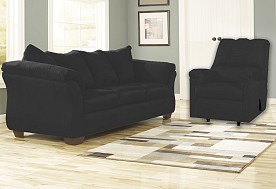 Ashley Furniture Darcy Black Sofa and Rocker Recliner
