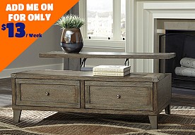 Ashley Furniture Chazney Rustic Brown Lift Top Cocktail Table & 2 Rectangular End Tables