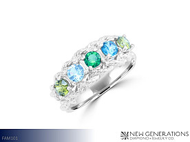 New Generations 10K Synthetic Stone Mother's Ring (Available in 2 to 7 Stones) Jewelry
