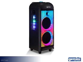 Gemini Party Light Tower Speaker - Dual 8" Woofers (Black)