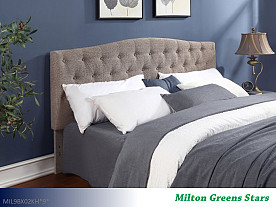 Milton Greens Stars  Brown Linen Headboard (King)