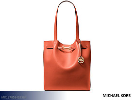 Michael Kors Carson Large Pebbled Leather Tote Handbag (Red Clay)