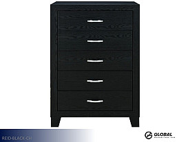 Global Reid Black Chest (5 Drawer)