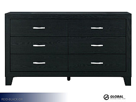 Global Reid Black Dresser (6 Drawer)