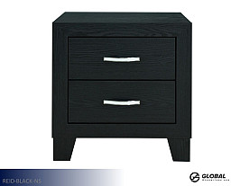 Global Reid Black Nightstand (2 Drawer)