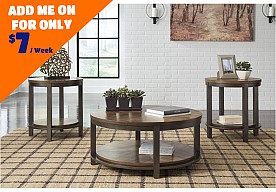 Ashley Furniture Roybeck Light Brown/Bronze Occasional Table Set