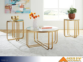 Ashley Milloton Gold Occasional Table Set (3 Piece Set)