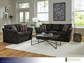 Jackson Varner Ebony Sofa and Loveseat (2 Piece Set)