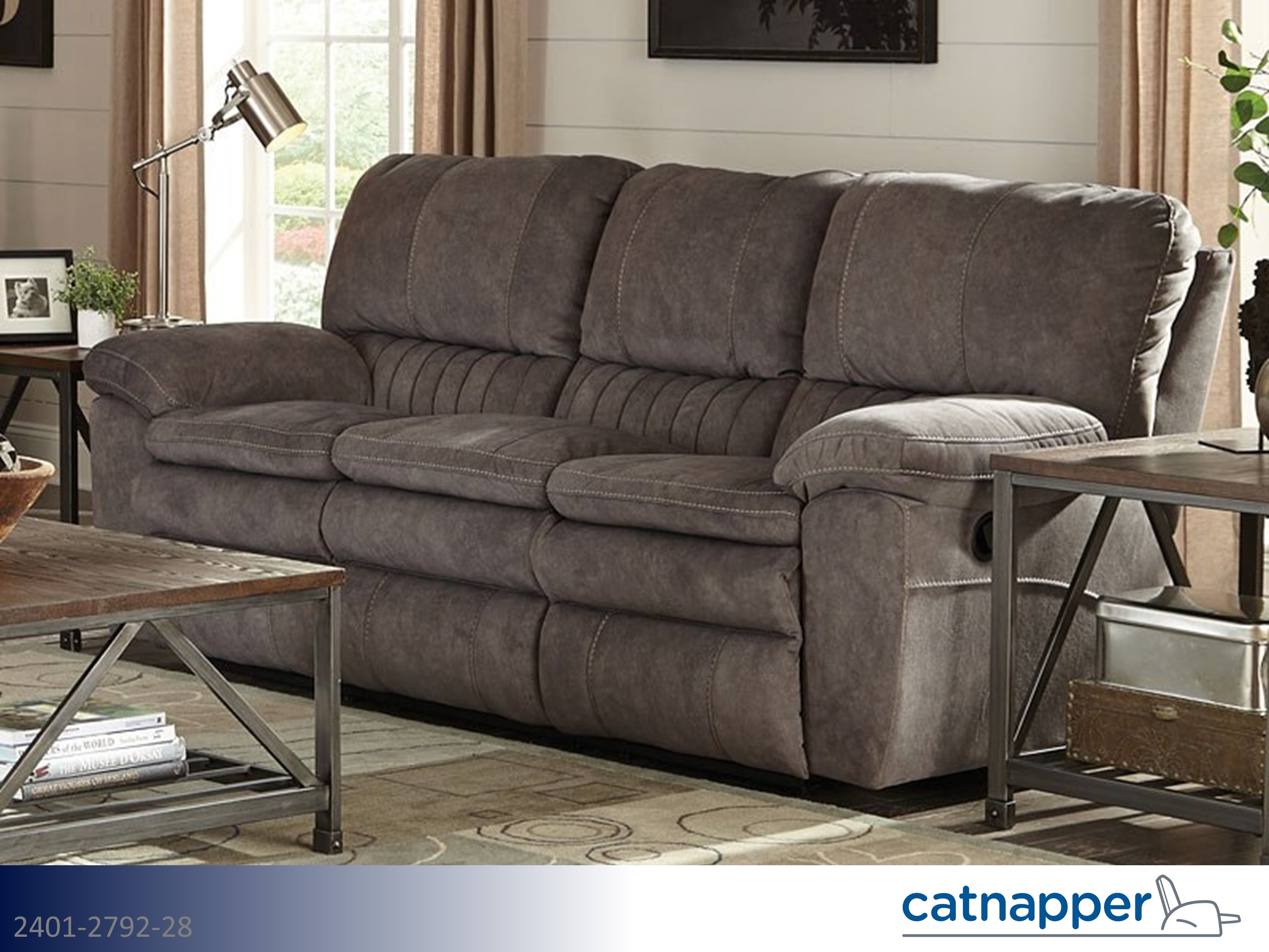 Catnapper Reyes Graphite Motion Sofa - Graphite | RentMart