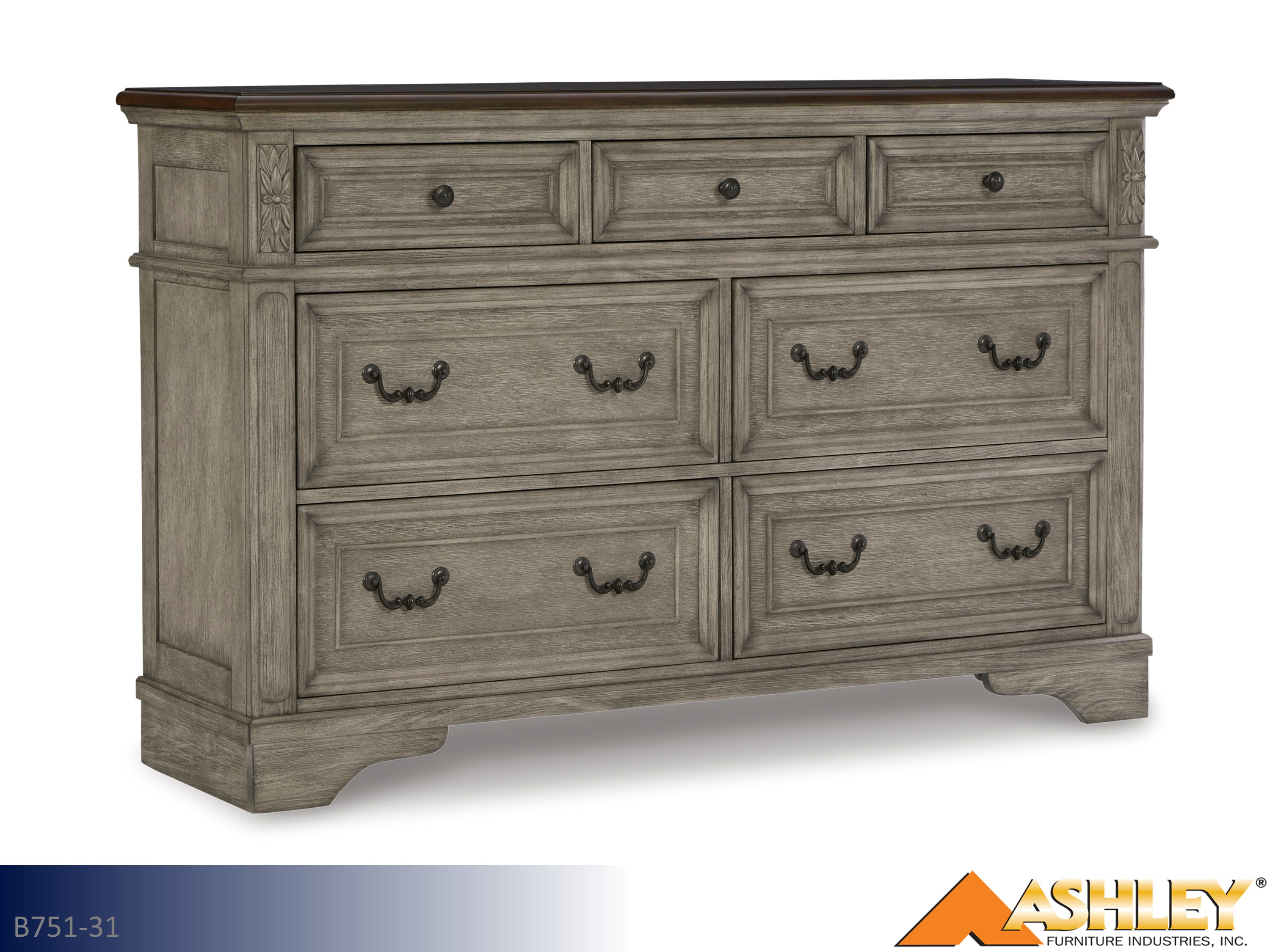 Ashley Lodenbay Two-Tone Dresser - Two-Tone | RentMart