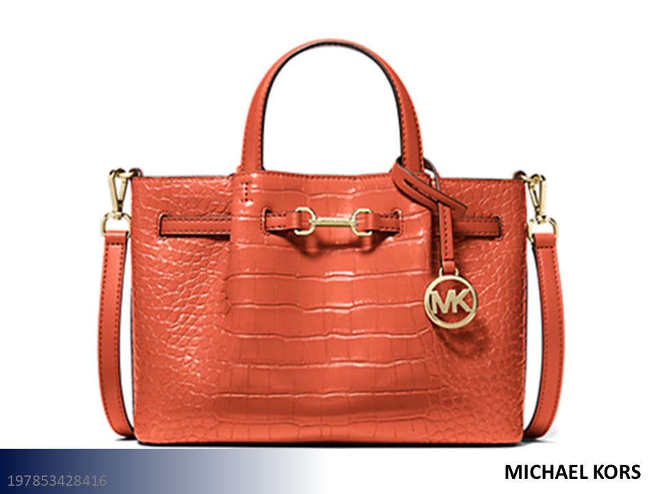 Michael Kors Carson Small Crocodile Embossed Satchel Handbag (Red