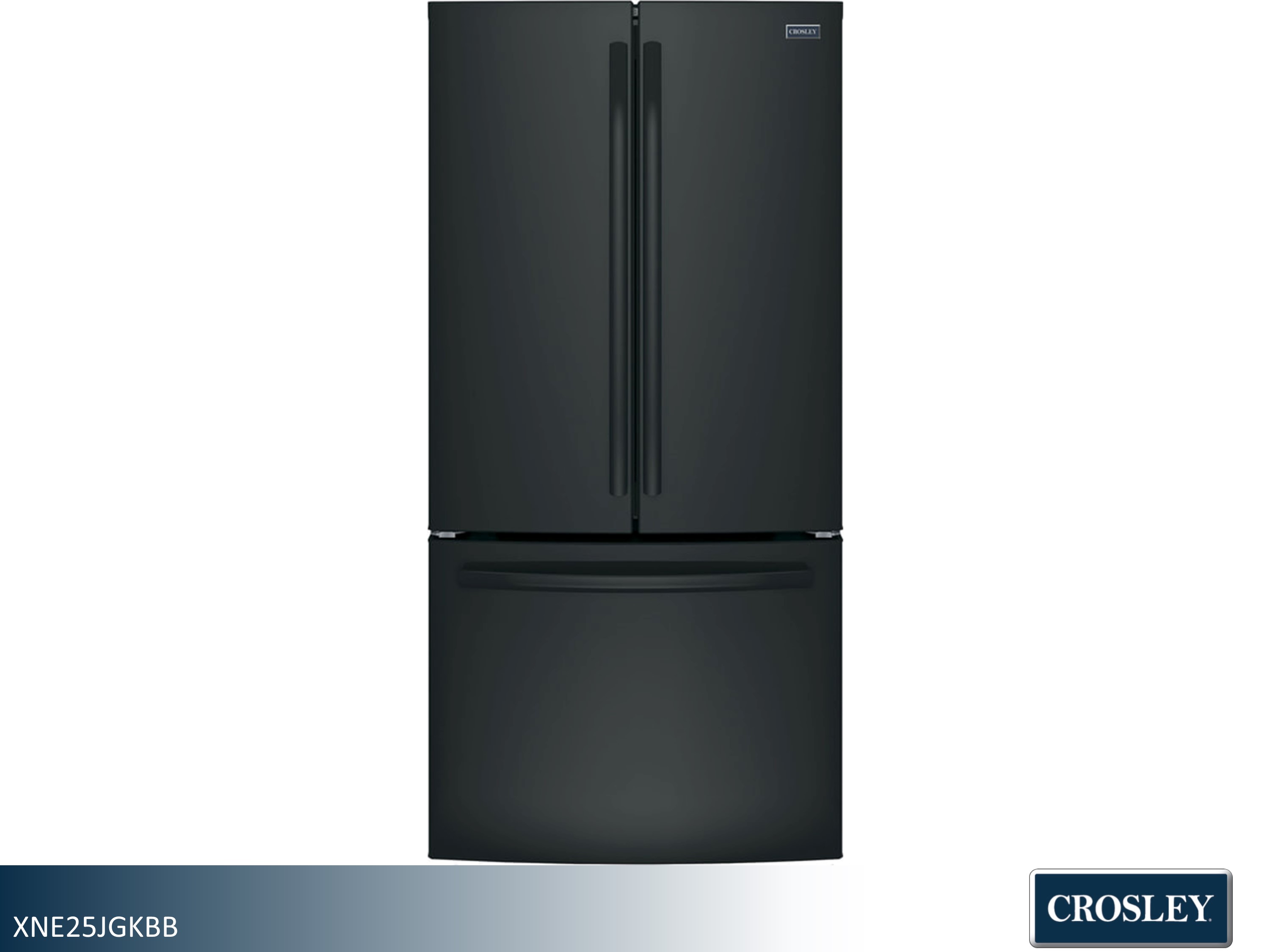 Crosley French Door Refrigerator - 24.8 Cu Ft (Black) - Black