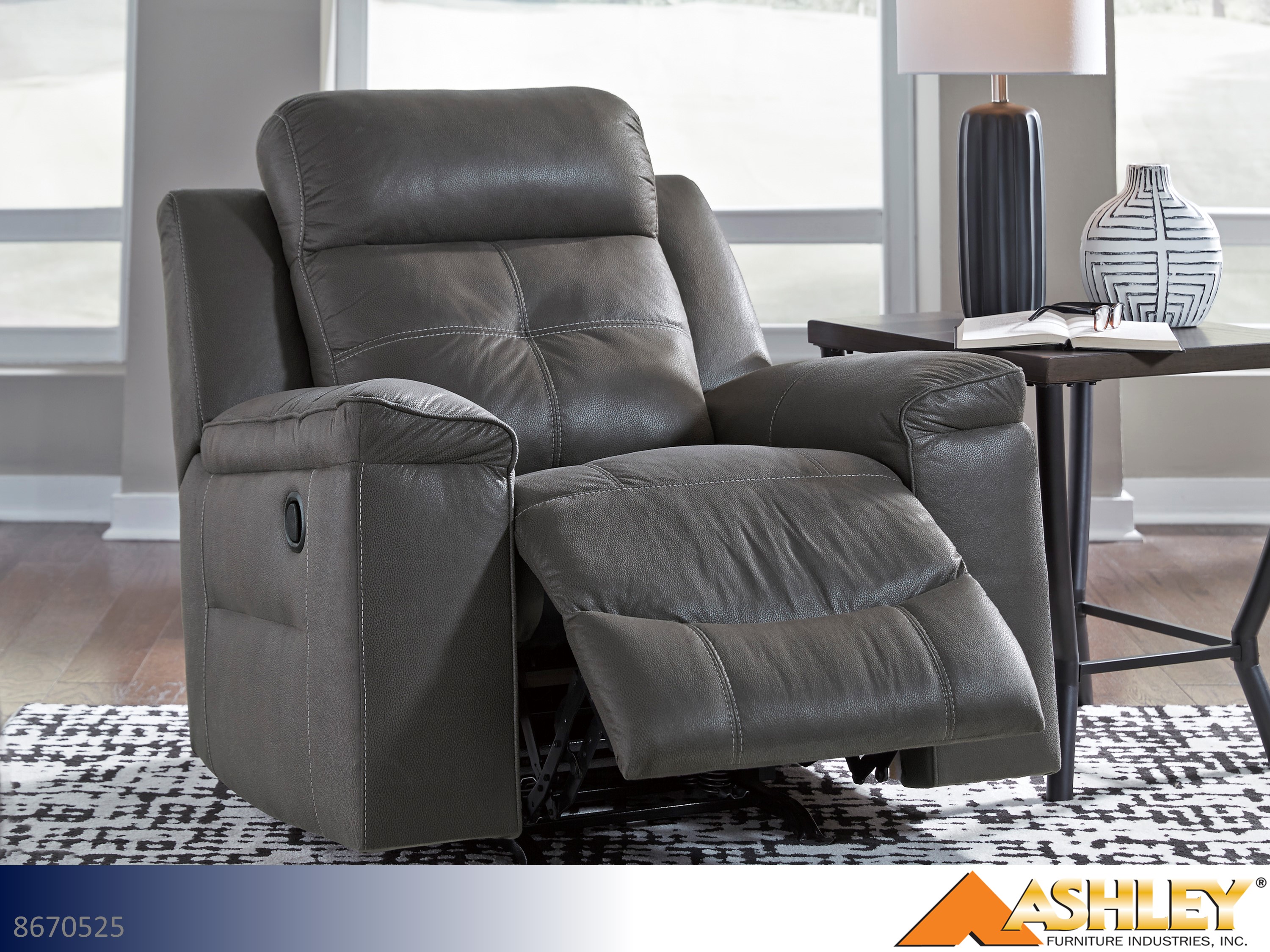 Ashley Jesolo Dark Gray Recliner LifeStyle Home Furnishings