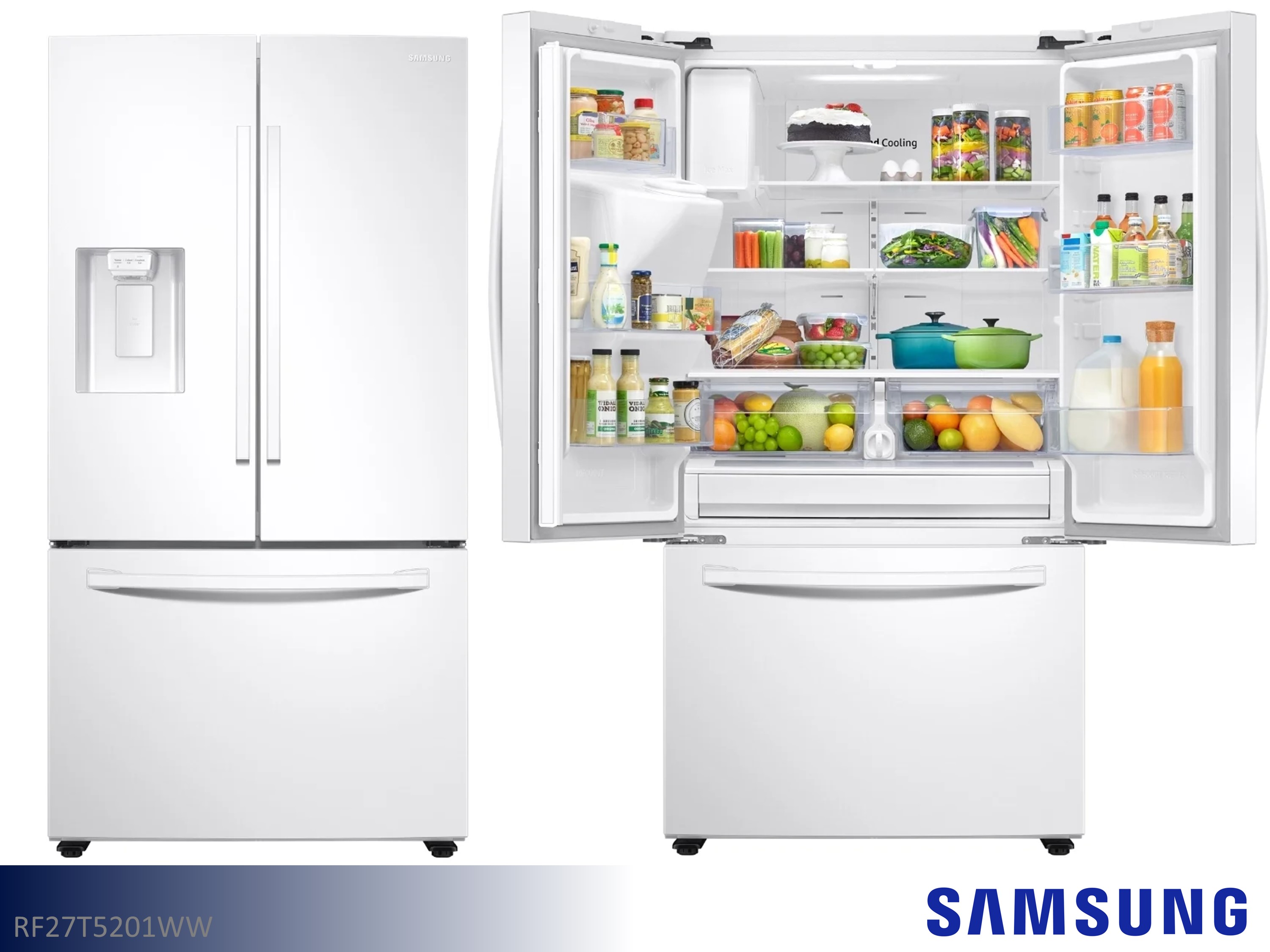 Samsung 27.0 Cu Ft Ice and Water French Door Refrigerator (White