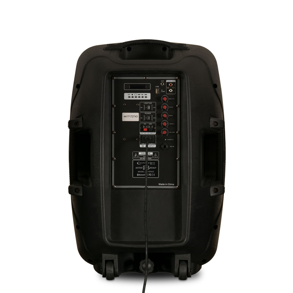 Tech Pro 3,000 Watt Speaker with Stand & Mic Majik Rent To Own