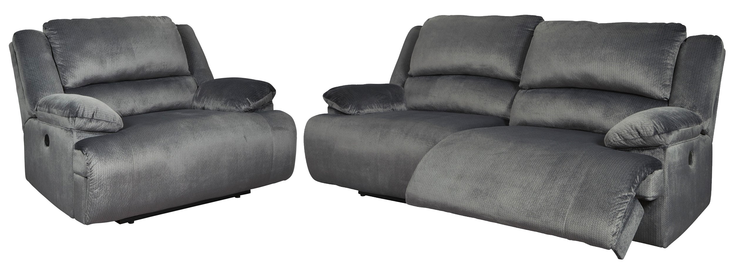 Ashley Furniture Clonmel Charcoal 2 Seat Reclining Power Sofa and Zero