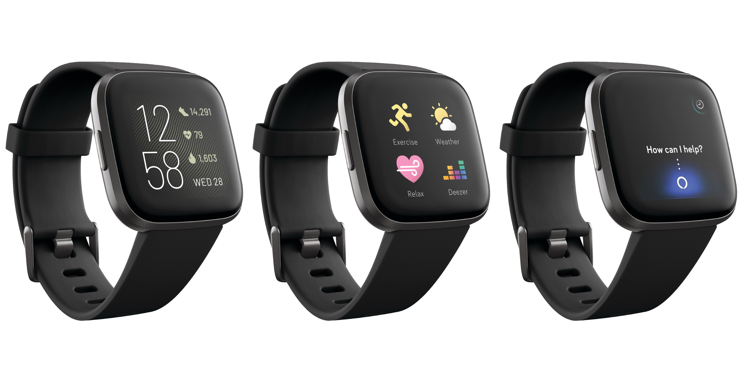 for sale online Fitbit Versa 2 Health & Fitness Smartwatch FB507BKBK 
