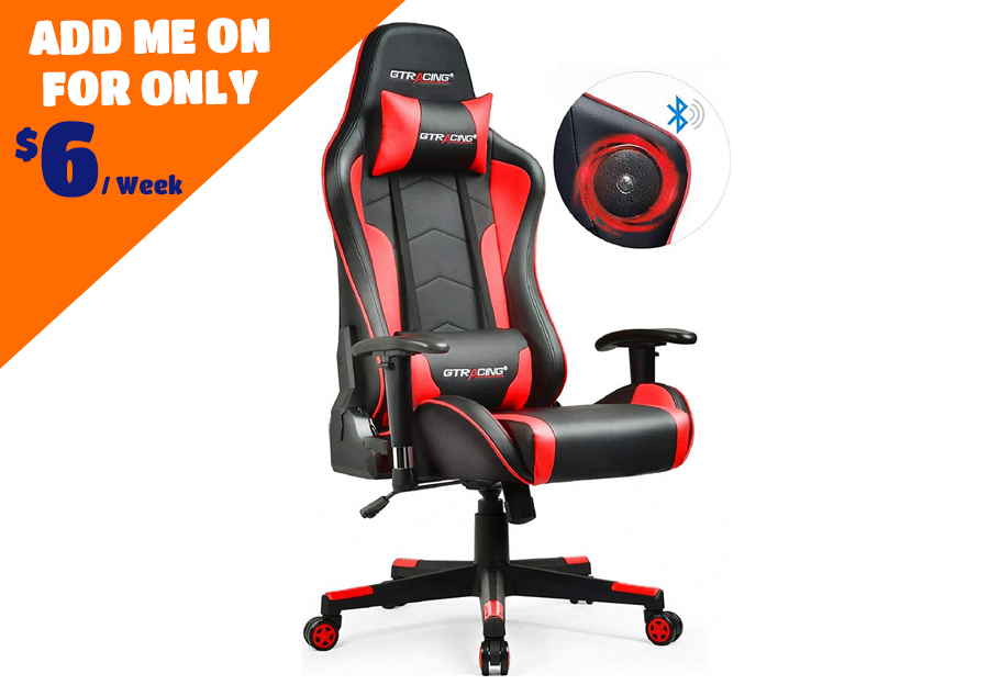 GTRacing Gaming Chair with Bluetooth Speaker Red Majik Rent To Own