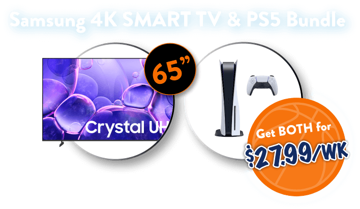 Samsung 4k smart TV & PS5 bundle. Get both for $27.99/wk