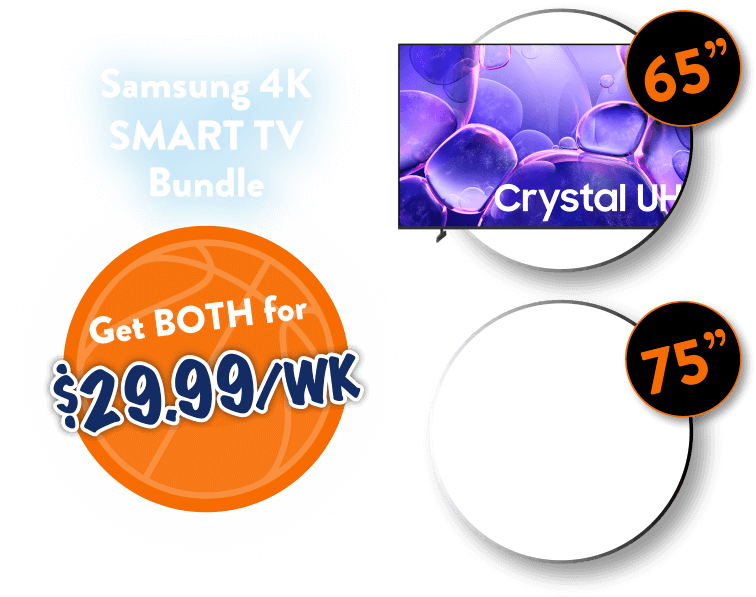 Samsung 4k smart tv bundle. Get both for $29.99/wk.