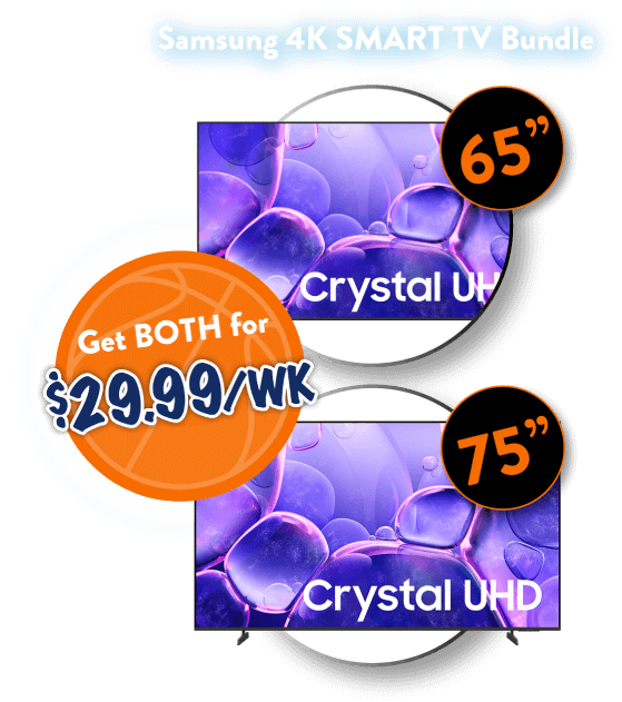 Samsung 4k smart tv bundle. Get both for $29.99/wk.