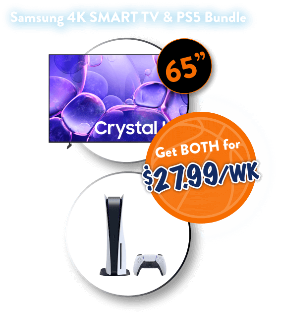 Samsung 4k smart TV & PS5 bundle. Get both for $27.99/wk